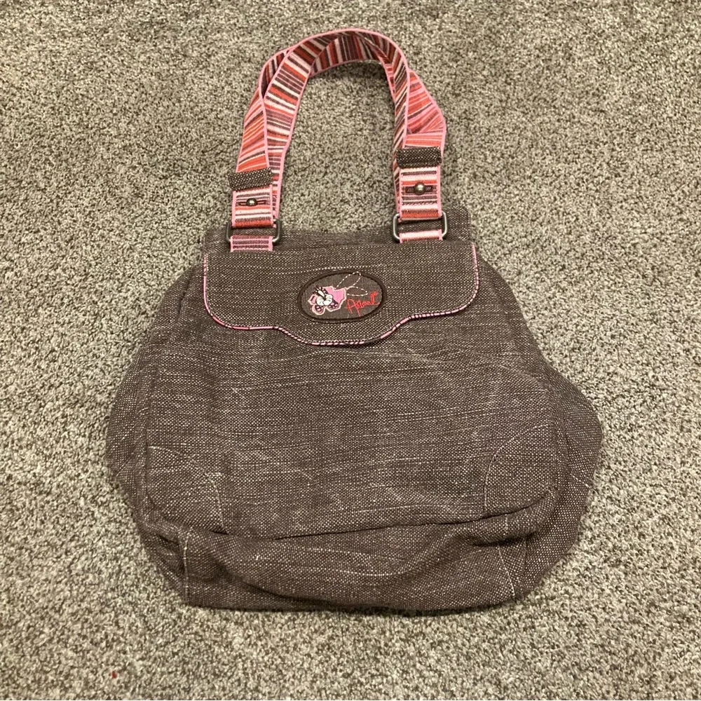 Animal Canvas Grab Bag / Small Tote – Pink Floral Lining